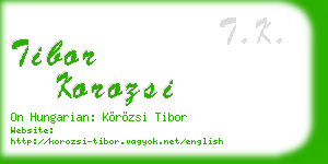 tibor korozsi business card